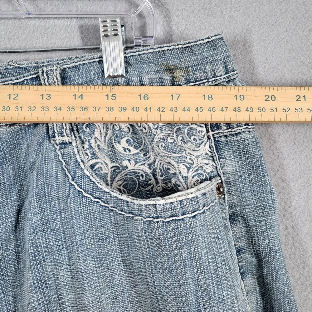 Delf Shorts Men's 38 Blue Denim‎ Cargo Embellished Pockets Casual Baggy Y2K
